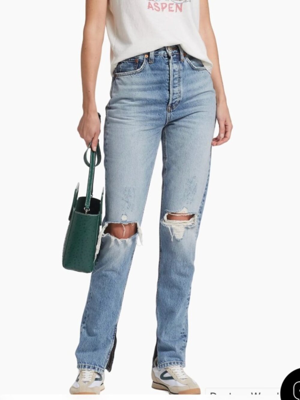 Redone Upcycle 70S Slim Cigarette Jeans Medium Blue